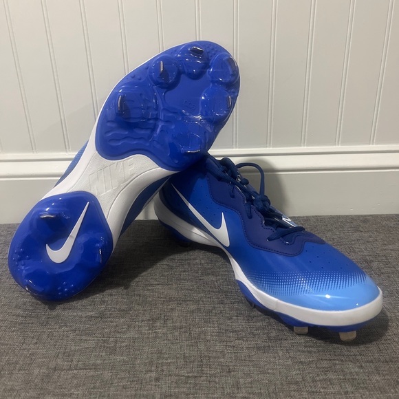 NEW Mens Nike Alpha Huarache Varsity 4 Low Baseball Blue/White Sz 15 DJ6516-414 - Picture 8 of 10